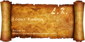 Loosz Kadosa névjegykártya